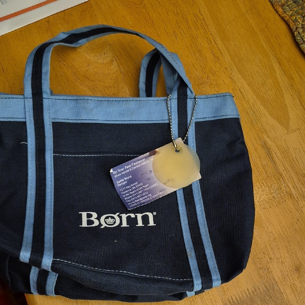 Born Navy and Sky Blue Canvas Tote